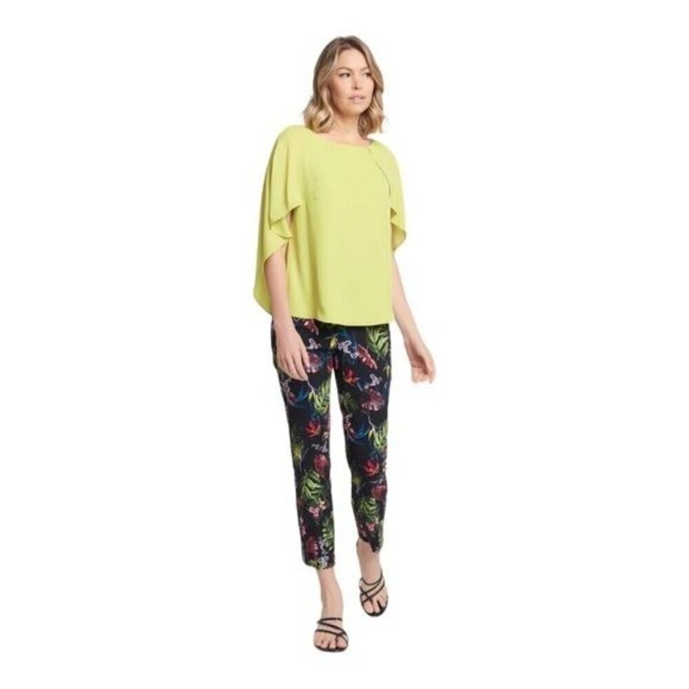 Joseph Ribkoff Black Multicolor Pull On High Rise Stretch Pants Size 8 - Picture 2 of 11